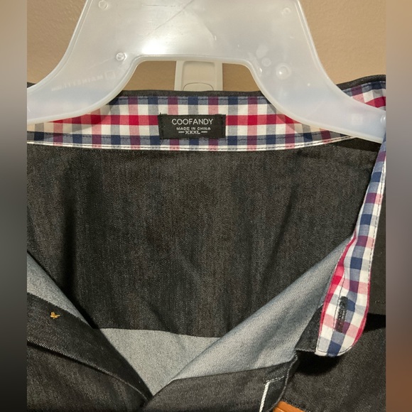 Mens coo fancy long sleeve shirt size XXX large. Black - Picture 3 of 4